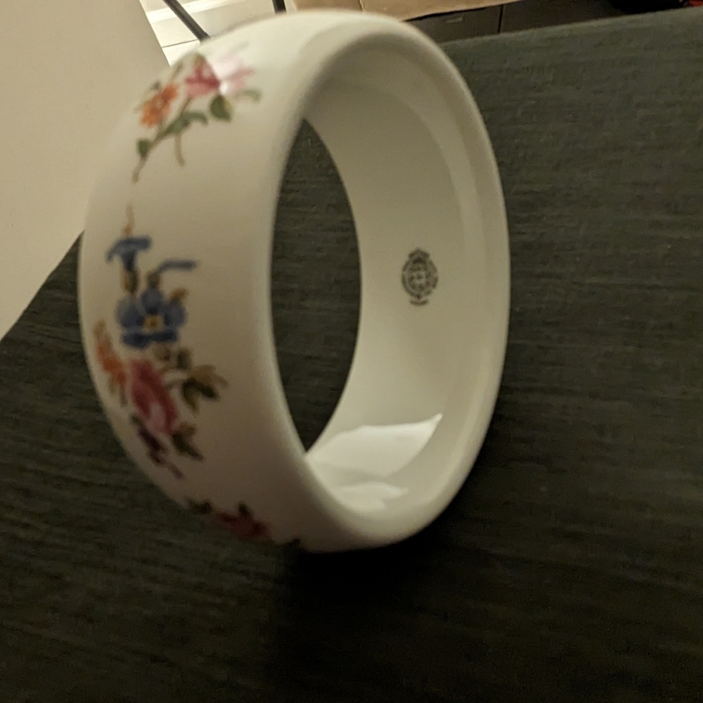Kenneth Jay Lane Bone China Bangle Bracelet